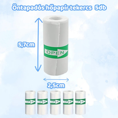 5 db. Öntapadós hőnyomtató matrica papír
