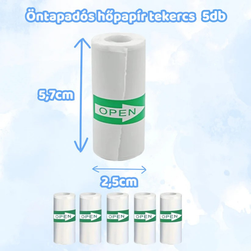 5 db. Öntapadós hőnyomtató matrica papír