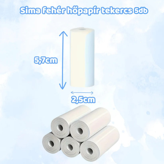 5 db. Sima fehér hőnyomtató papír tekercs