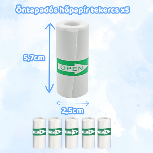 5 db. Öntapadós hőnyomtató matrica papír